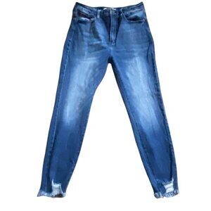 KanCan Ex. For Maurices-Estilo-Denim Jeans, Distressed Bottoms-Blue-Size 29